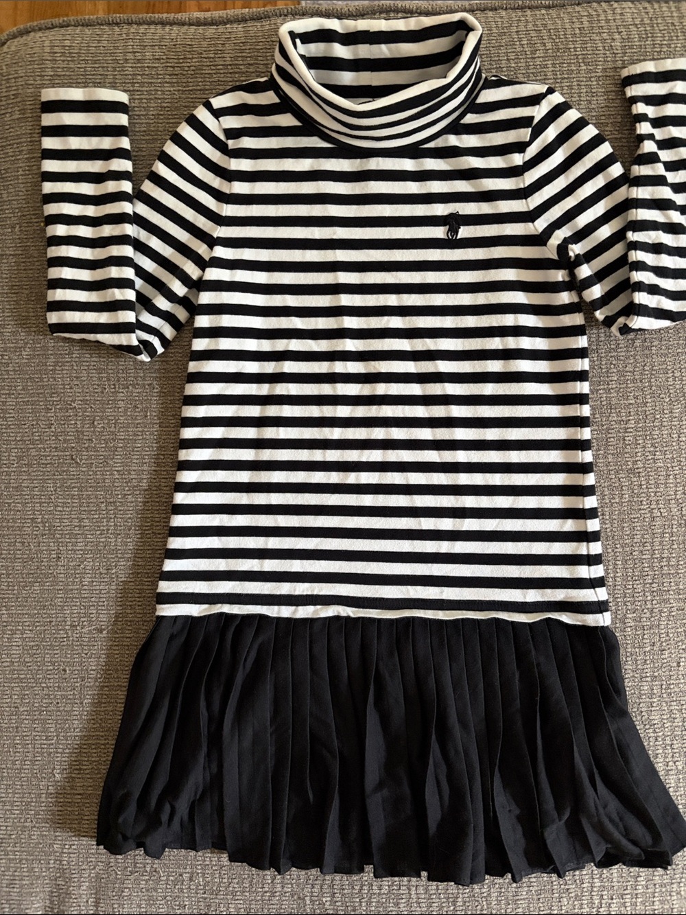 Girls Black & White Striped Turtleneck Dress from Polo by Ralph Lauren size 6